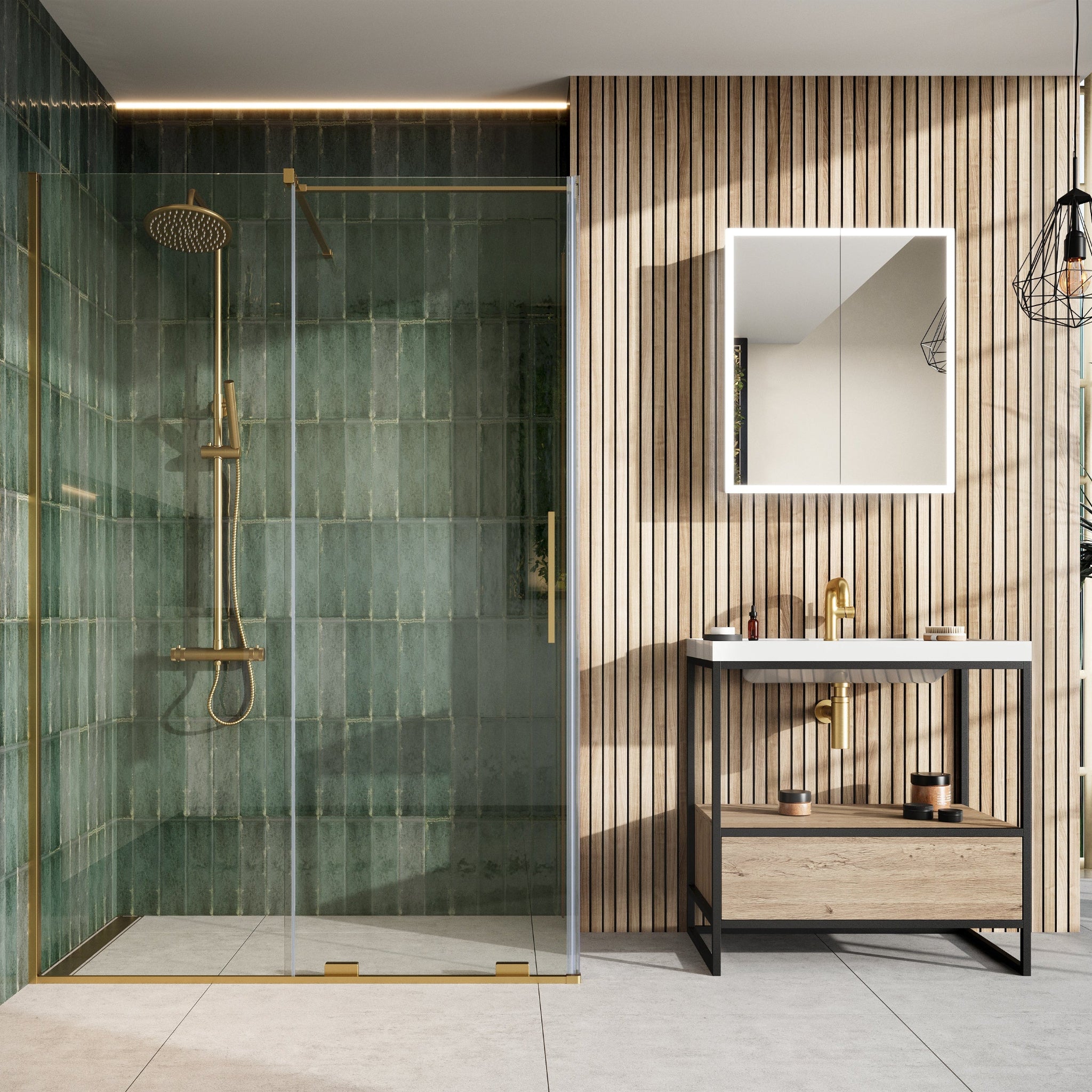 Scudo Momentum Sliding Shower Door with Side Panel | Explore at Soaque