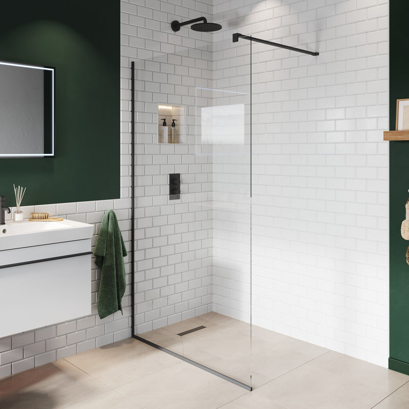 8mm Fixed Shower Screen with Wall Support
