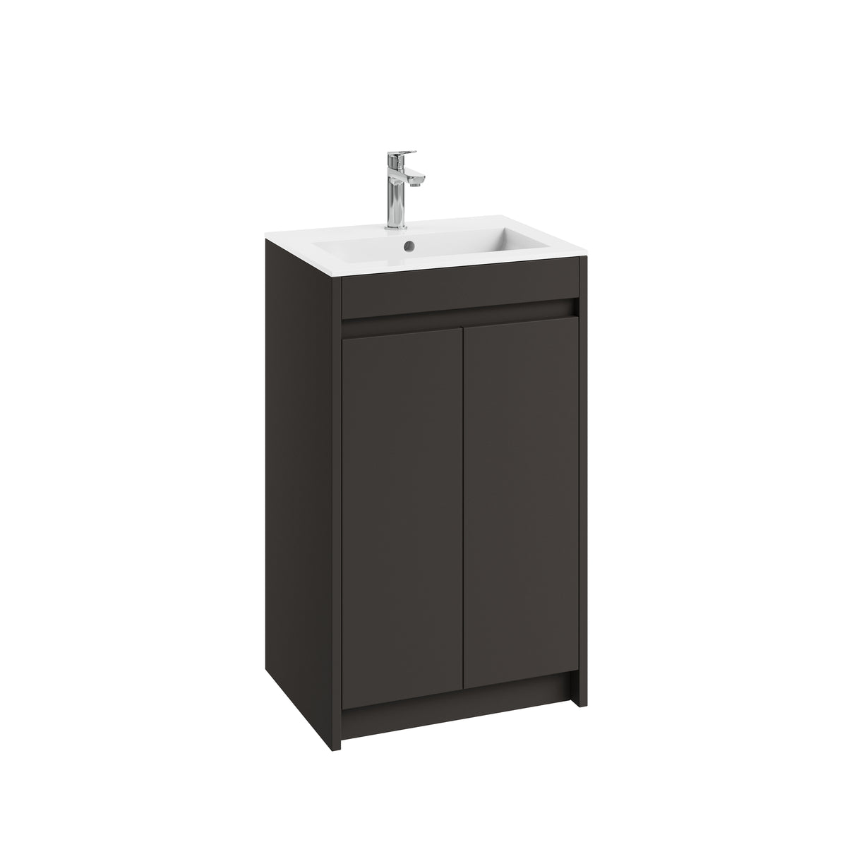 2 Door Floorstanding Vanity Unit 500mm Slim Matt Basin