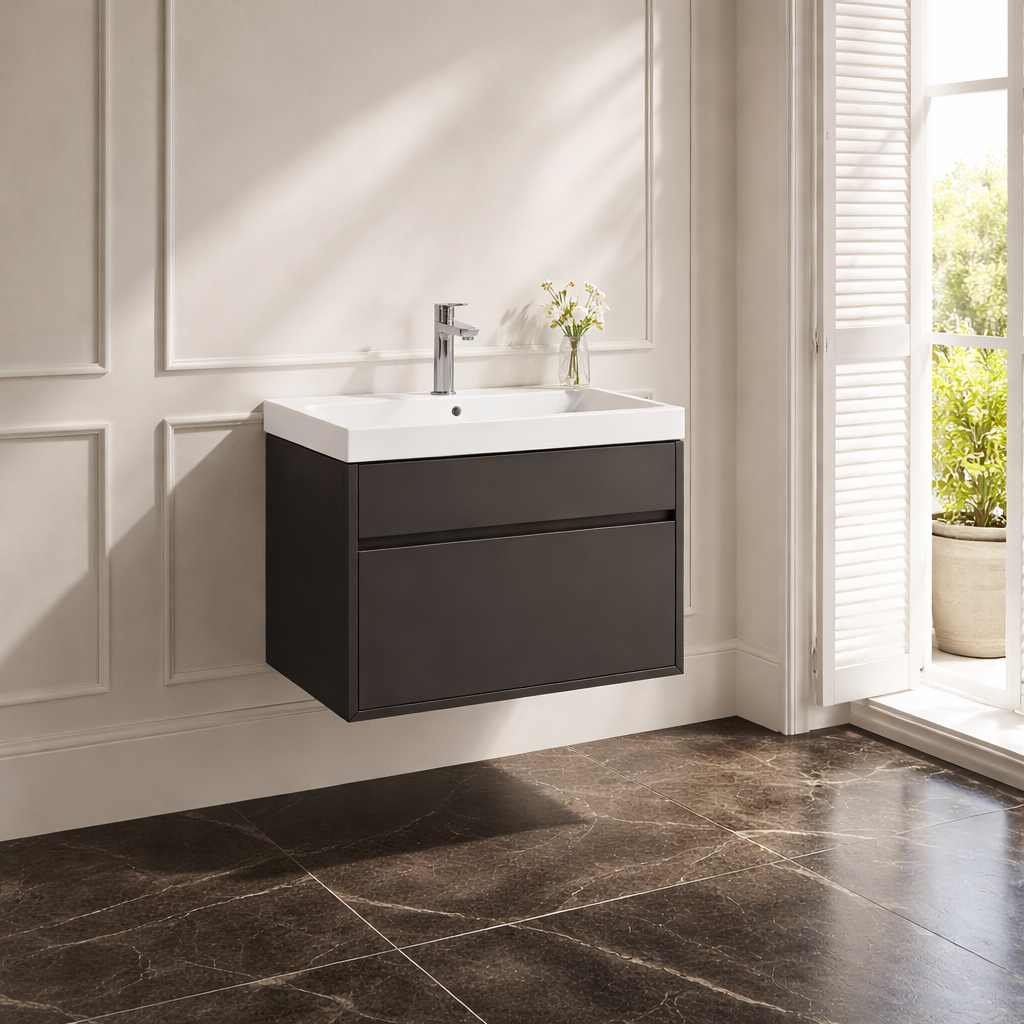 1 Drawer Wall Hung Vanity Unit 600mm Basin