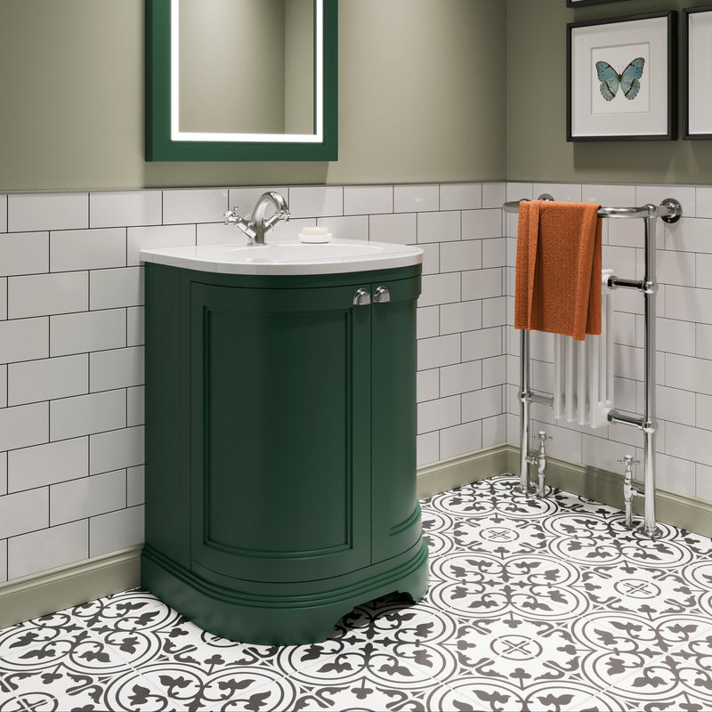 Freestanding Curved Unit 650mm with Worktop & Integrated Basin