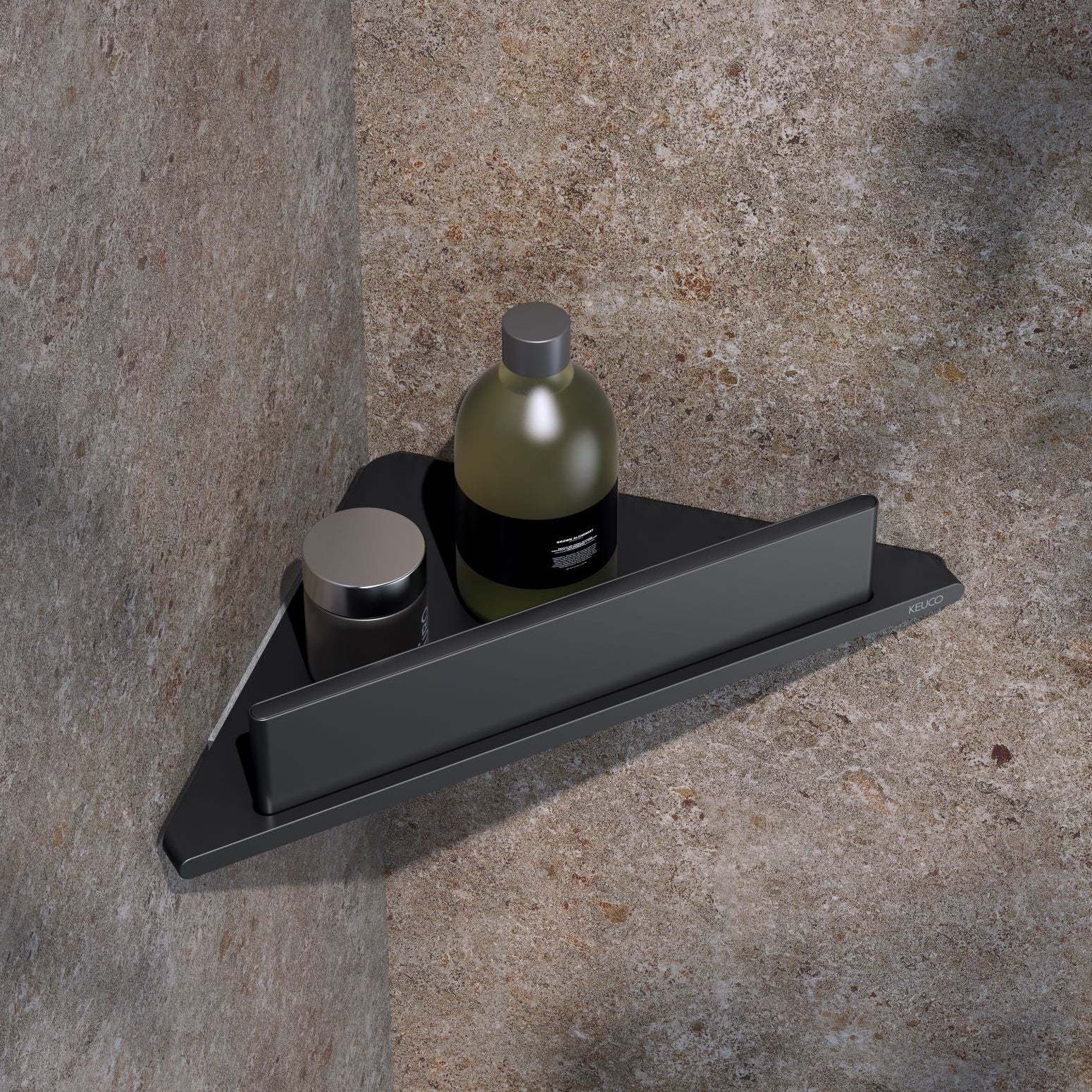 Aveno Corner Shower Shelf Glass Wiper Matt
