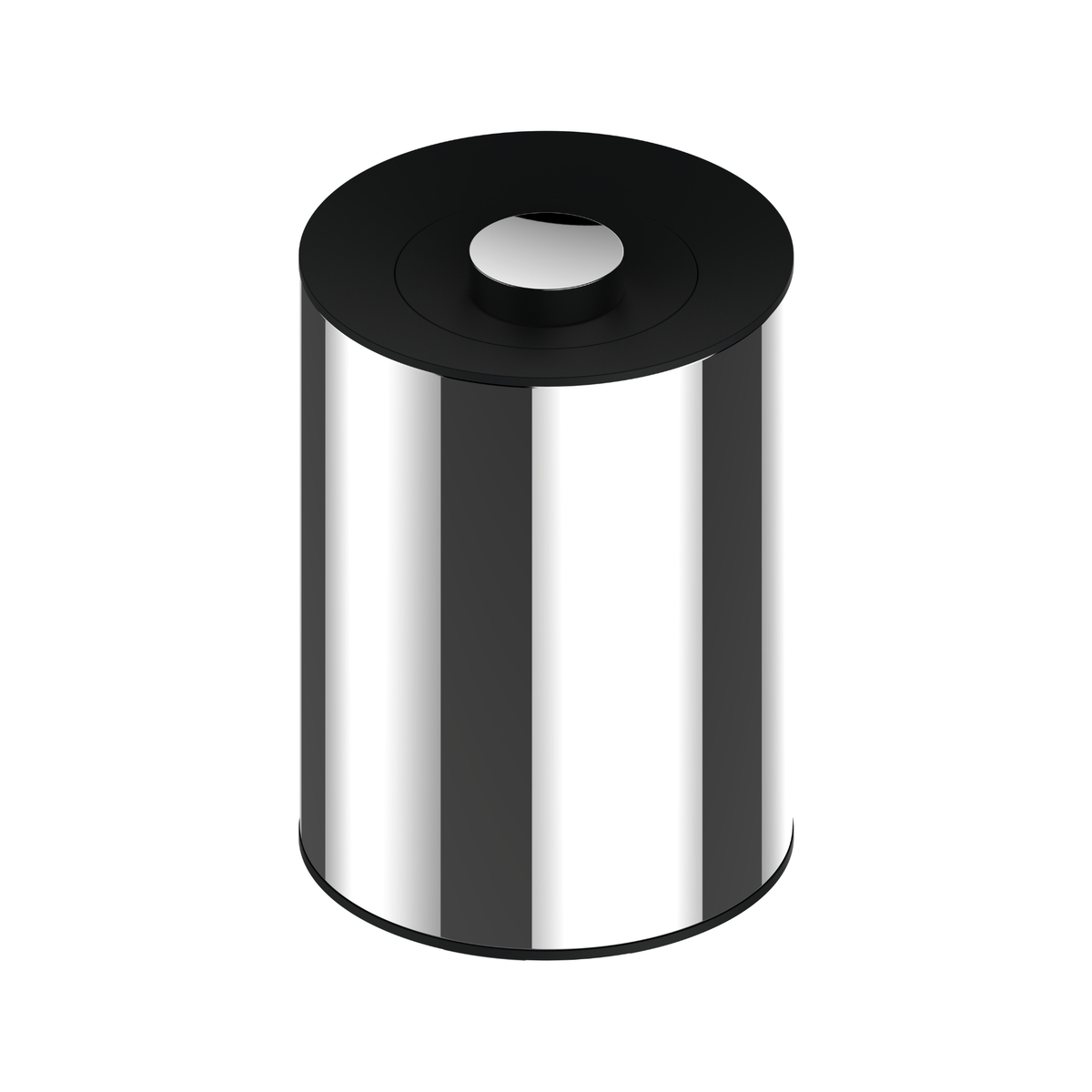 Waste Bin Chrome & Dark Grey