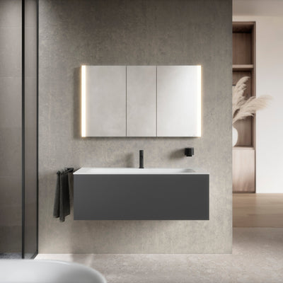 Somaris 3-Door Illuminated Mirror Cabinet 1200 x 710mm - Wall Mounted