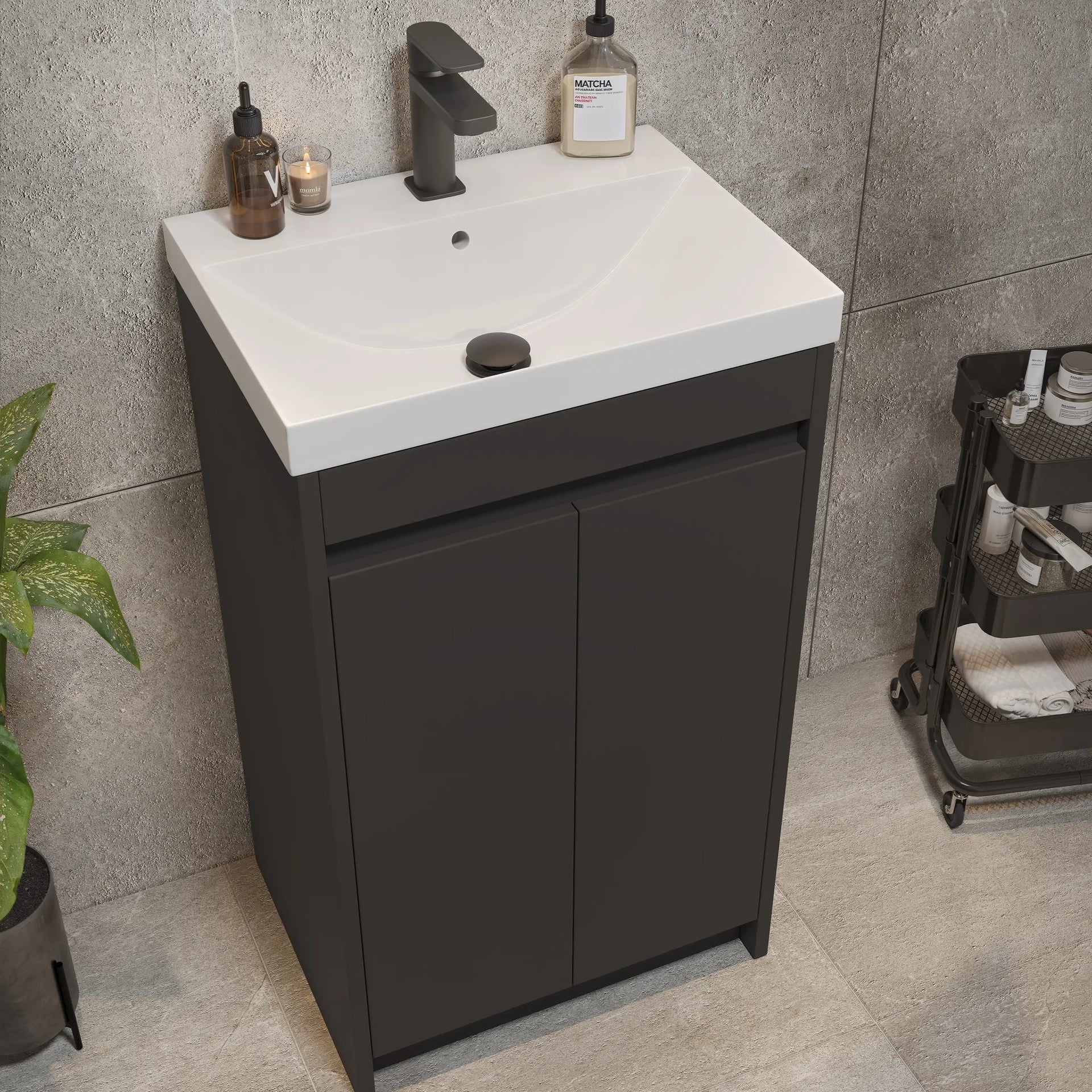 2 Door Floorstanding Vanity Unit 500mm Basin