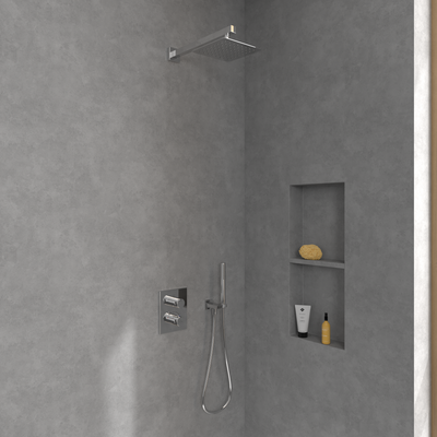 Universal Square Fixed Shower Head | Chrome