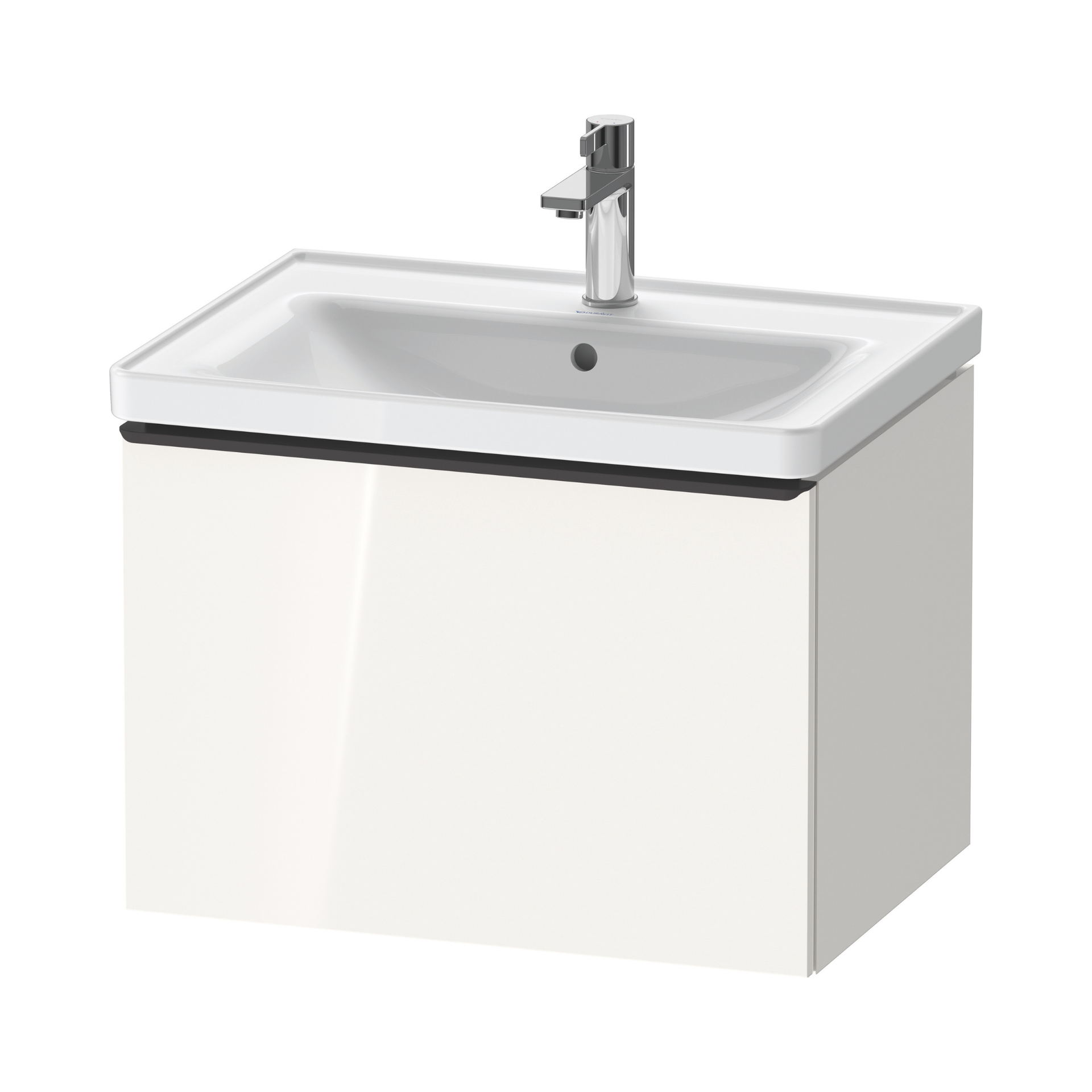 D Neo Wall Mounted 1 Drawer Vanity Unit & Basin 650 x 440mm