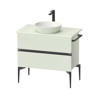 Sivida Console 2-Drawer Vanity Unit 880 x 500mm | Pale Green Matt