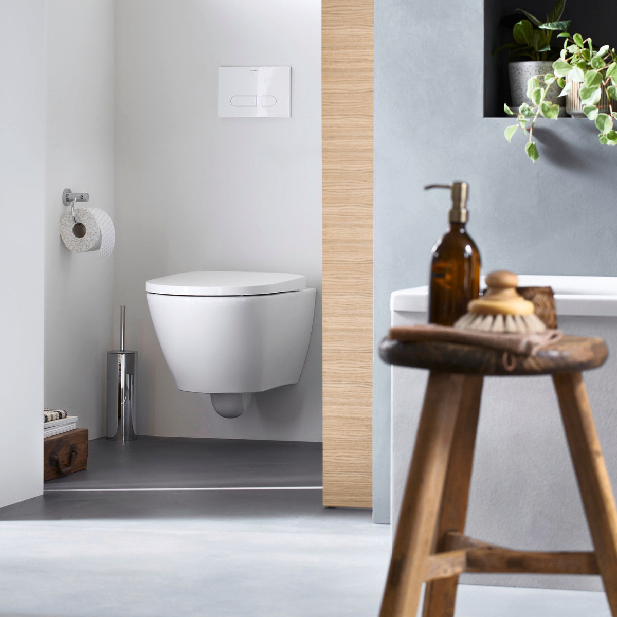 D-Neo Wall-Mounted Toilet Set | Gloss White