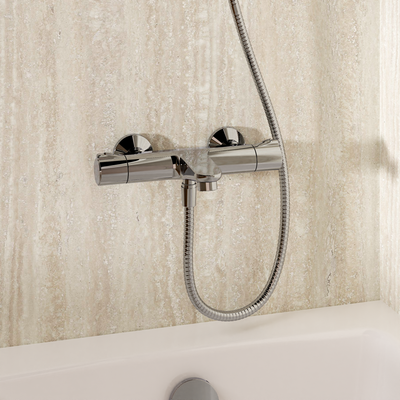 Exposed Touch Thermostatic Bath Shower Mixer | Chrome