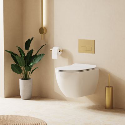 Glide II Wall Hung Rimless Toilet & Soft Close Seat | Gloss White