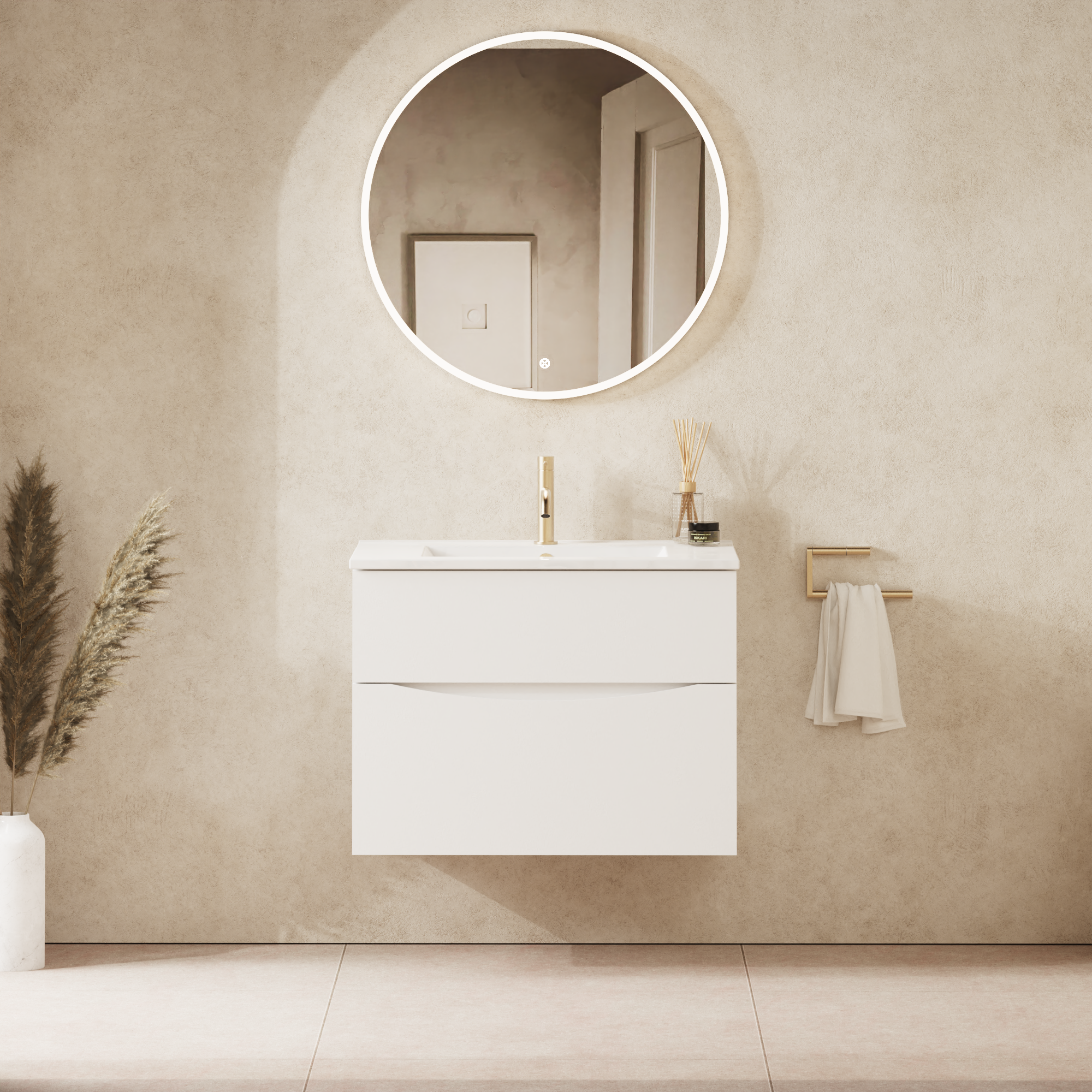 Crosswater Glide II 2 Drawer Unit & Ice White Glass Basin 700mm – Soaque