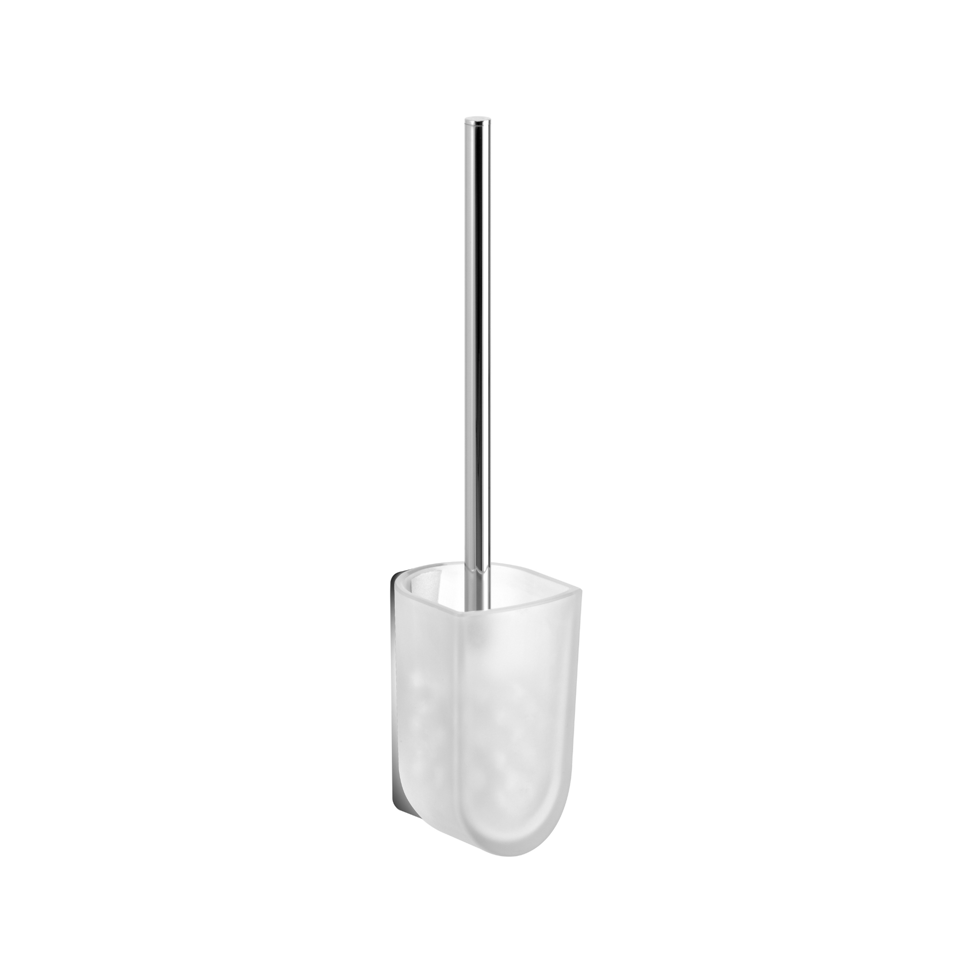 Elegance Toilet Brush Set Glass Insert Chrome