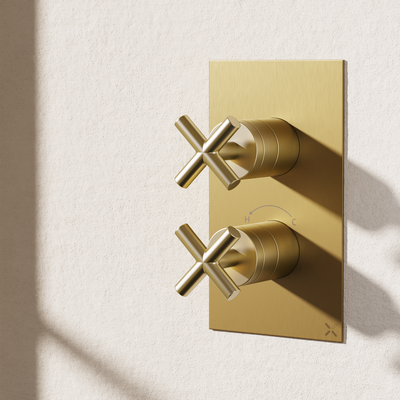 MPRO Crosshead 1 Outlet 2 Handle Shower Valve & Concealed Part