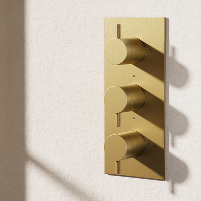 MPRO 2 Outlet 3 Handle Shower Valve & Concealed Part