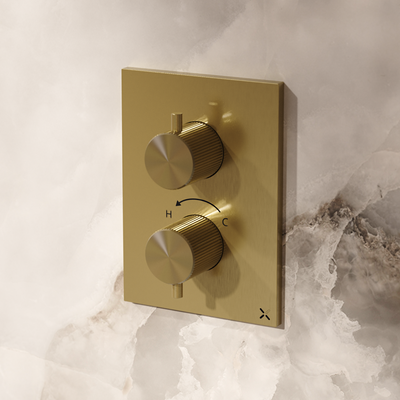 3ONE6 Shower Valve with Fluted Controls & Crossbox