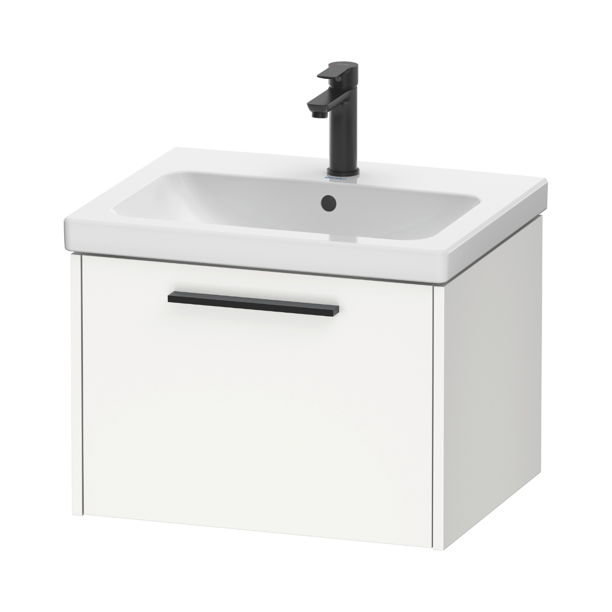 D Code 1 Drawer Wall Mounted Vanity Unit & Basin 600 x 400mm