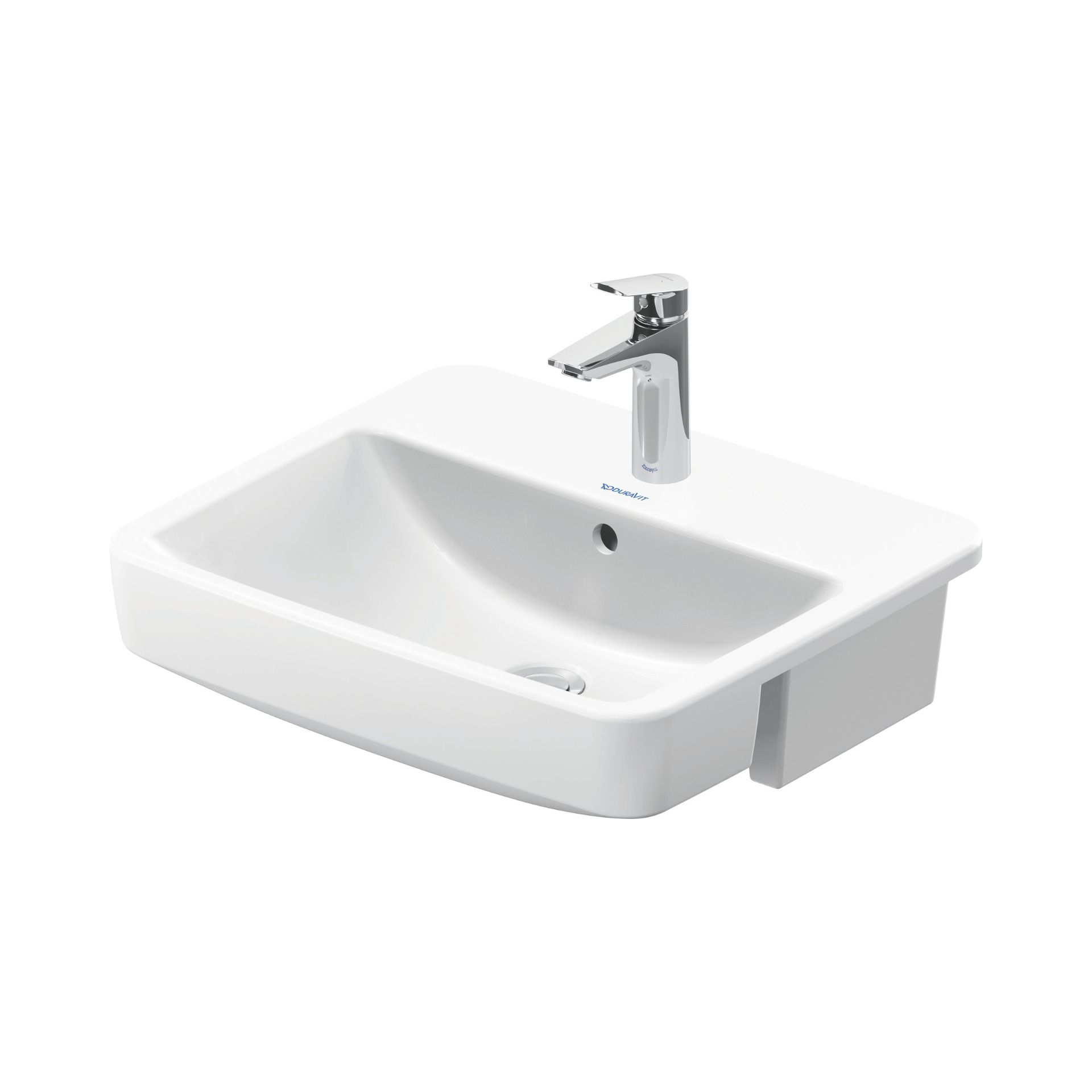 No.1 Semi Recessed Washbasin 550mm Gloss