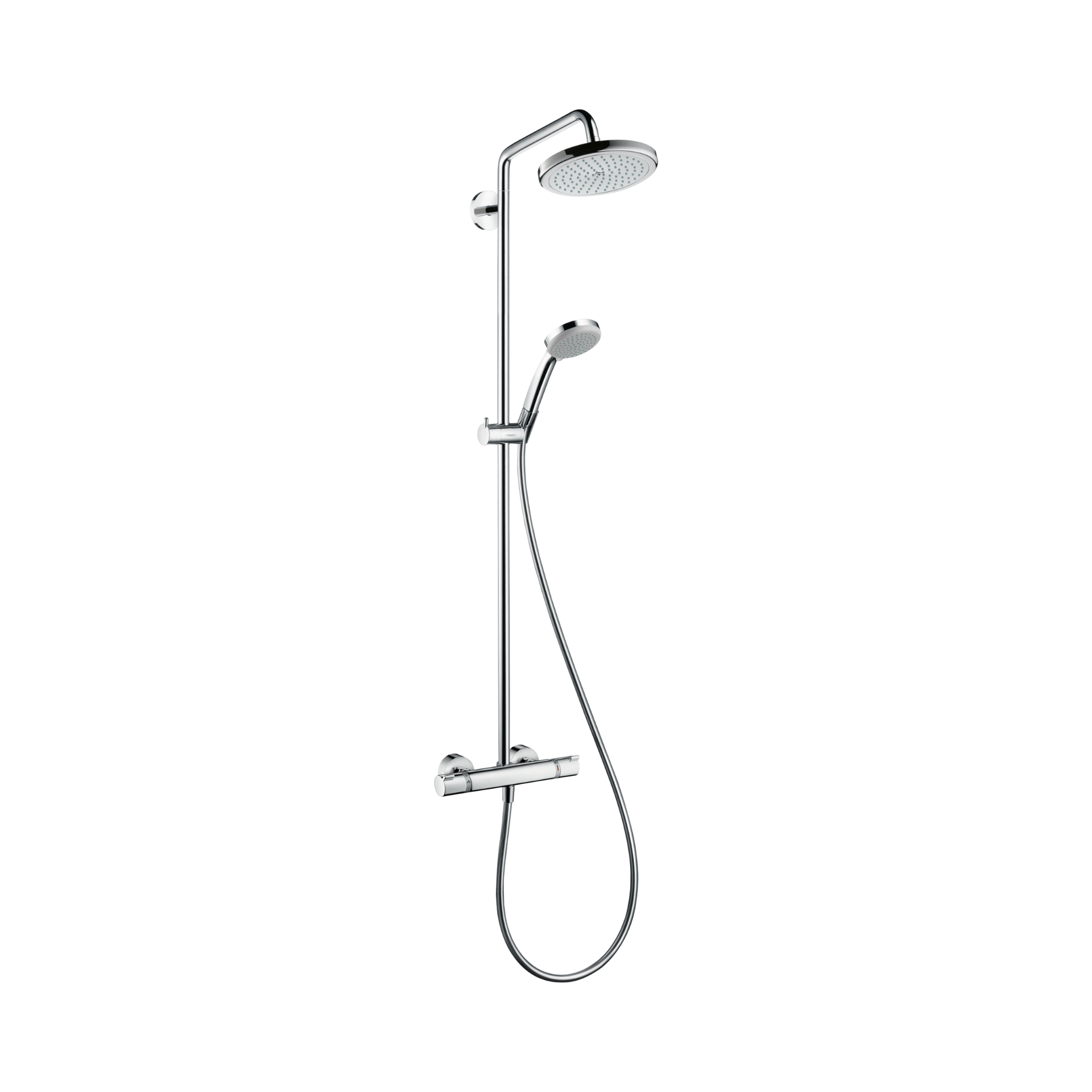 Croma Showerpipe 220 1jet Thermostatic Mixer Chrome