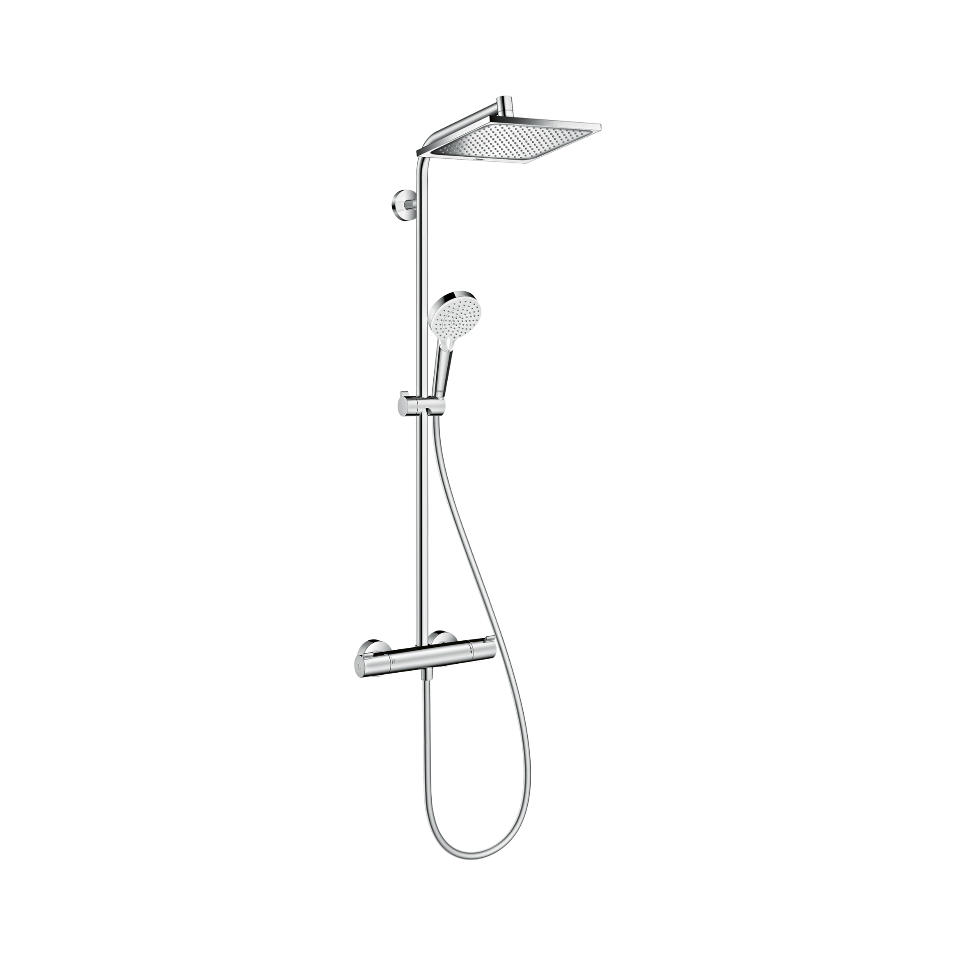 Crometta E Showerpipe 240 1jet EcoSmart Thermostatic Shower Mixer Chrome