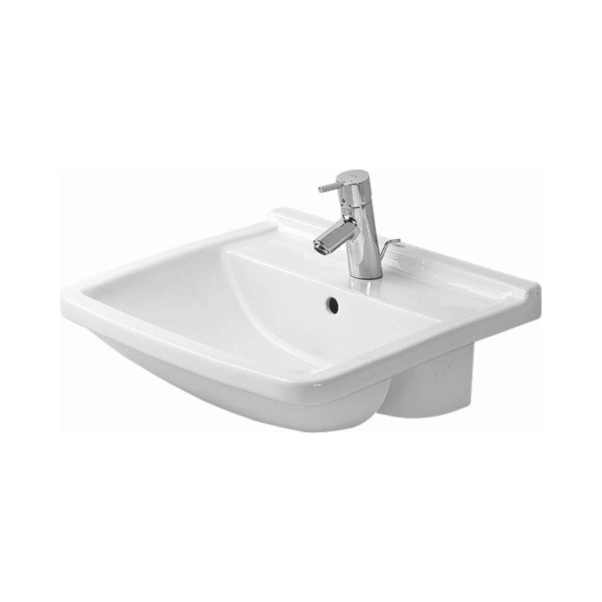 Starck 3 Semi Recessed Washbasin 550mm Gloss