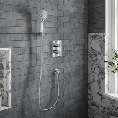 Universal Round Three Function Shower Handset