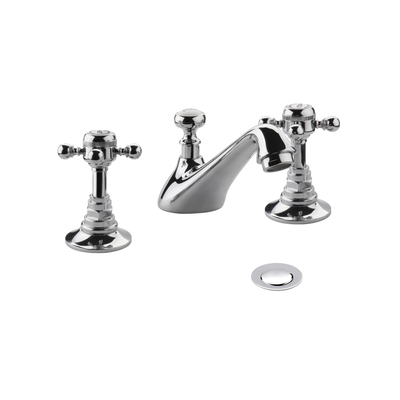 Deck Mounted 3TH Basin Mixer & Pop Up Waste