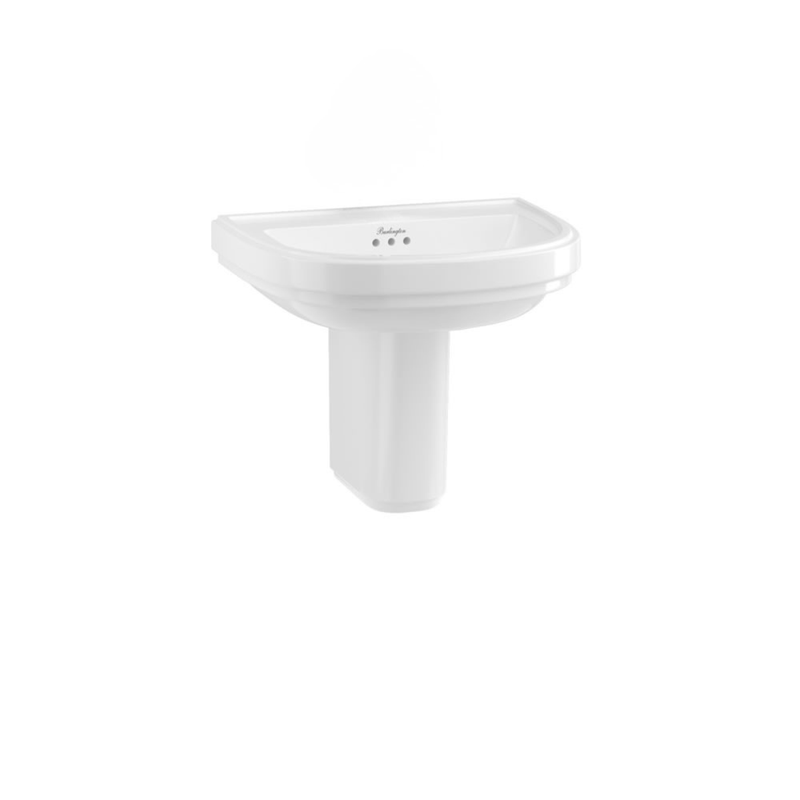 Riviera D-Shape Basin 580mm with Riviera Semi Pedestal