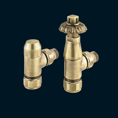 Set-17 Antique Angled Thermostatic Radiator Valve Set