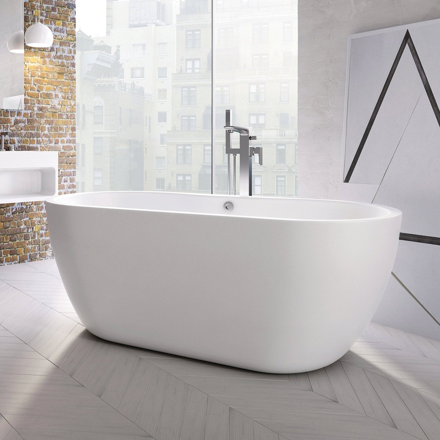 BATH-DE1800 - Onyx Freestanding Double Ended Bath | White - Soaque