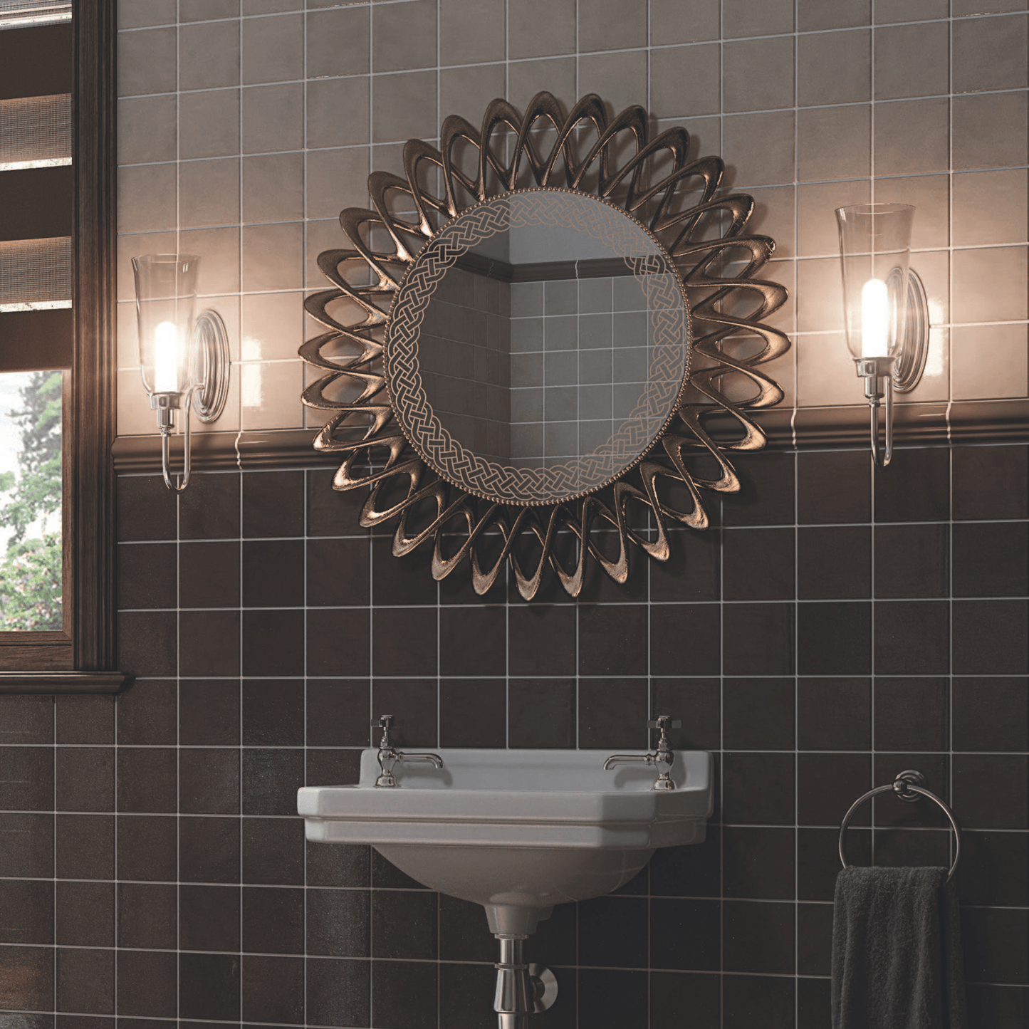 BEL-LGT-001-CP - Wall Light with Glass Vase Shade - Soaque