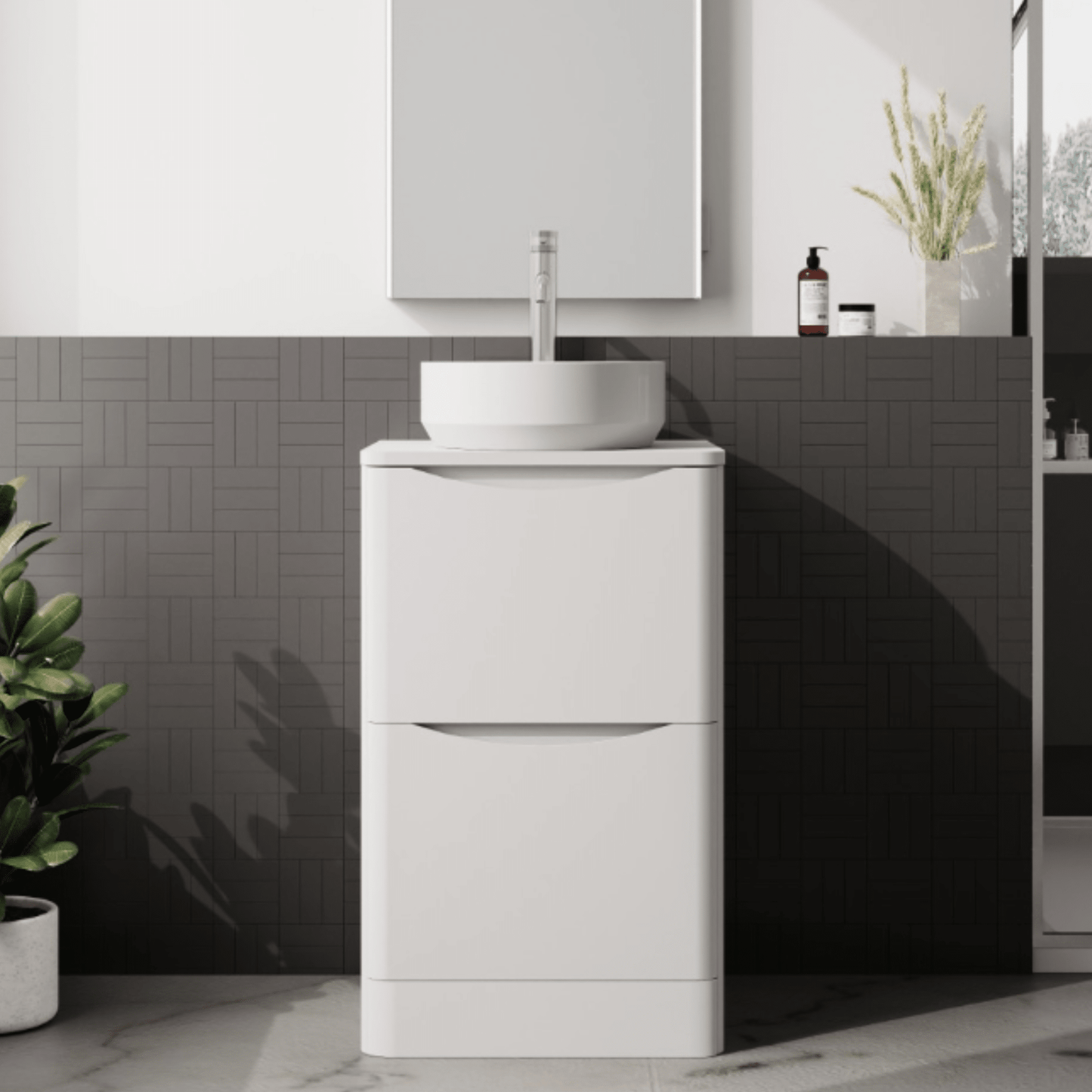  - Bella Floorstanding Vanity Unit & Worktop 600mm - Soaque