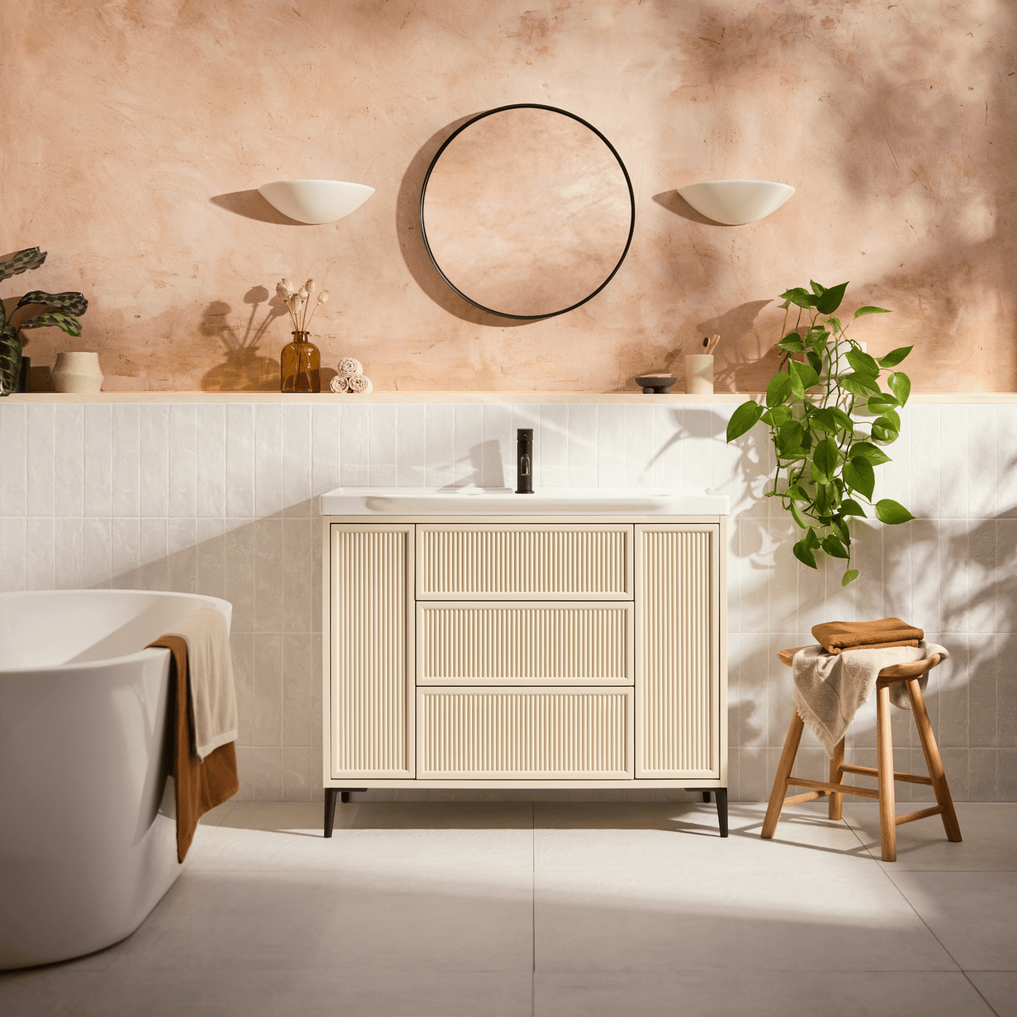  - Bota Fluted Vanity Unit & Basin 1000mm - Soaque