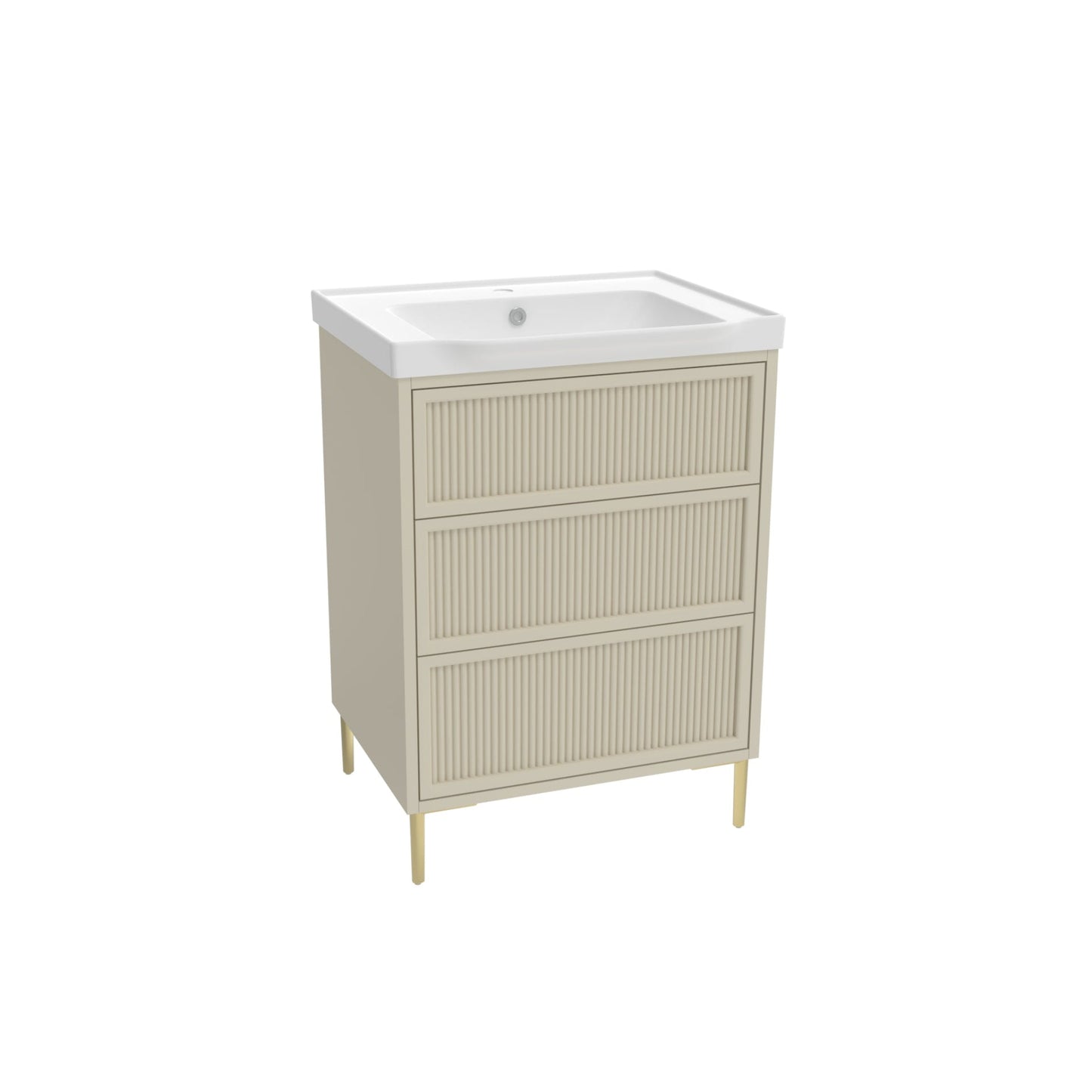  - Bota Fluted Vanity Unit & Basin 600mm - Soaque