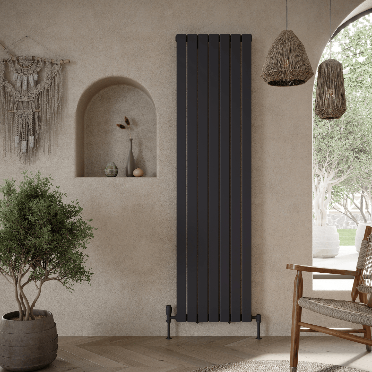 BRAV1800-20S-A - Bravo Vertical Single Designer Radiator 1800mm - Soaque