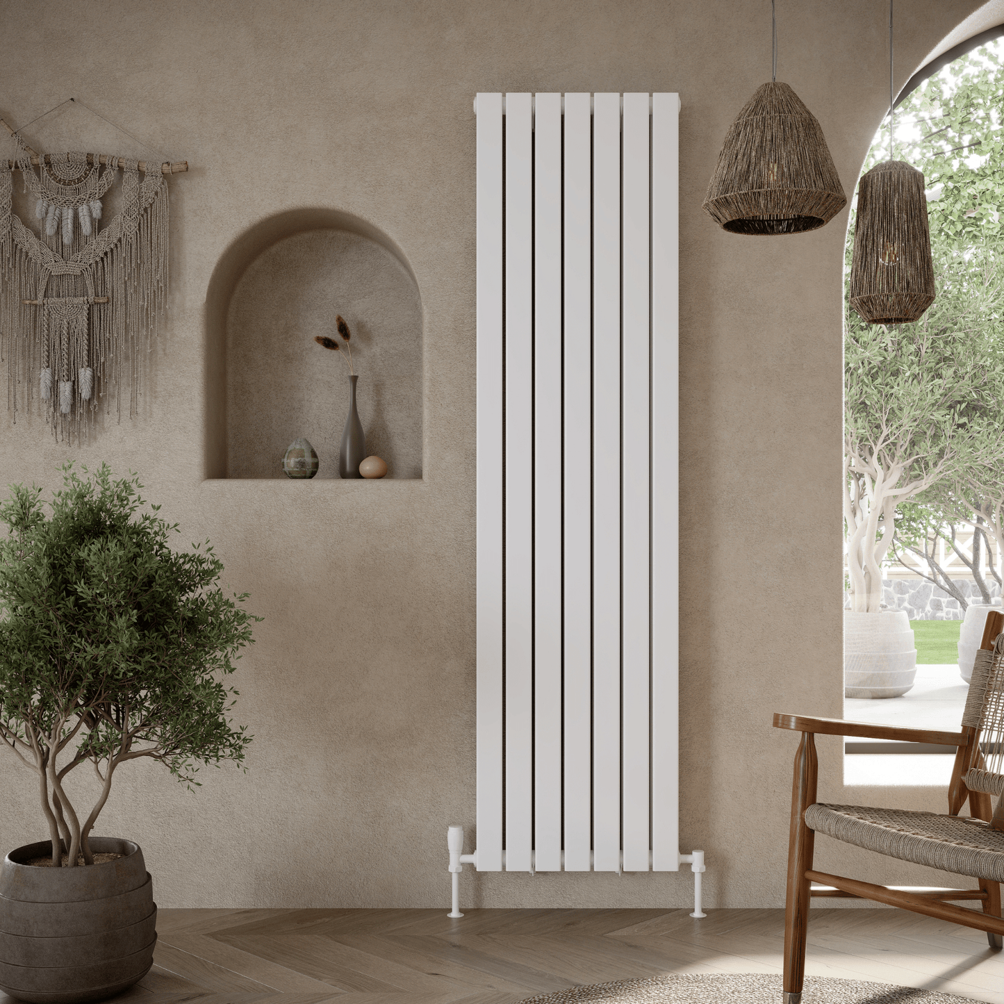 BRAV1800-34D-W - Bravo Vertical Double Designer Radiator 1800mm - Soaque