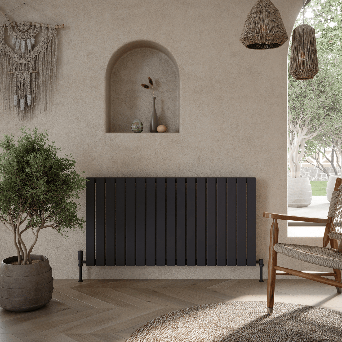 BRAV60-116S-A - Bravo Horizontal Single Designer Radiator 600mm - Soaque