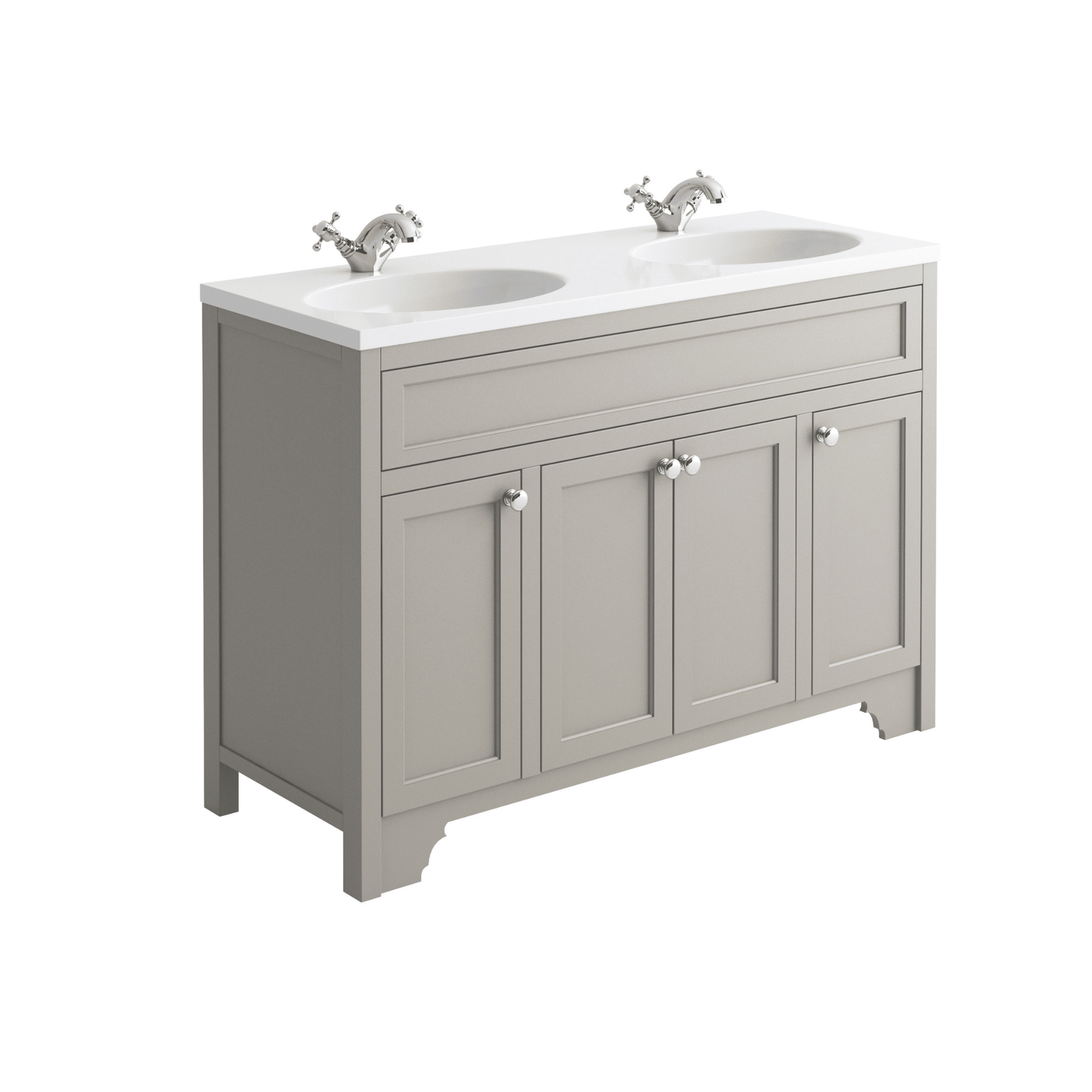  - Delamere Floorstanding Vanity Unit & Double Basin Countertop 1200mm - Soaque