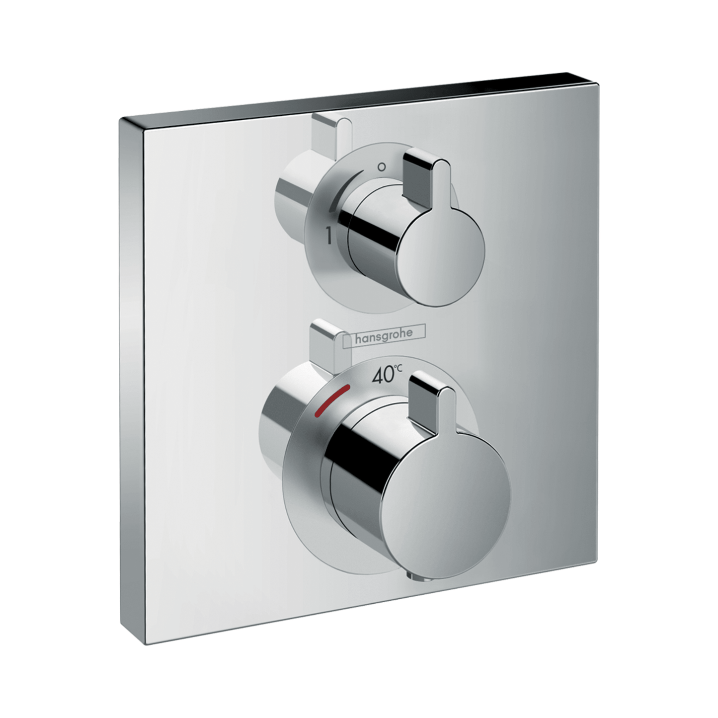  - Ecostat Square 1 - Outlet Thermostatic Shower Mixer Set | Chrome | hansgrohe | 15712000 - Soaque