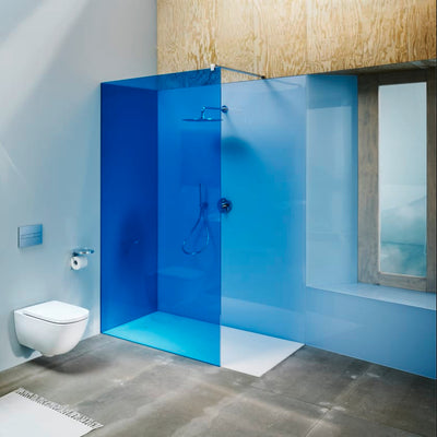 Marbond Rectangular Tray with Short Side Drain & Laufen Waste