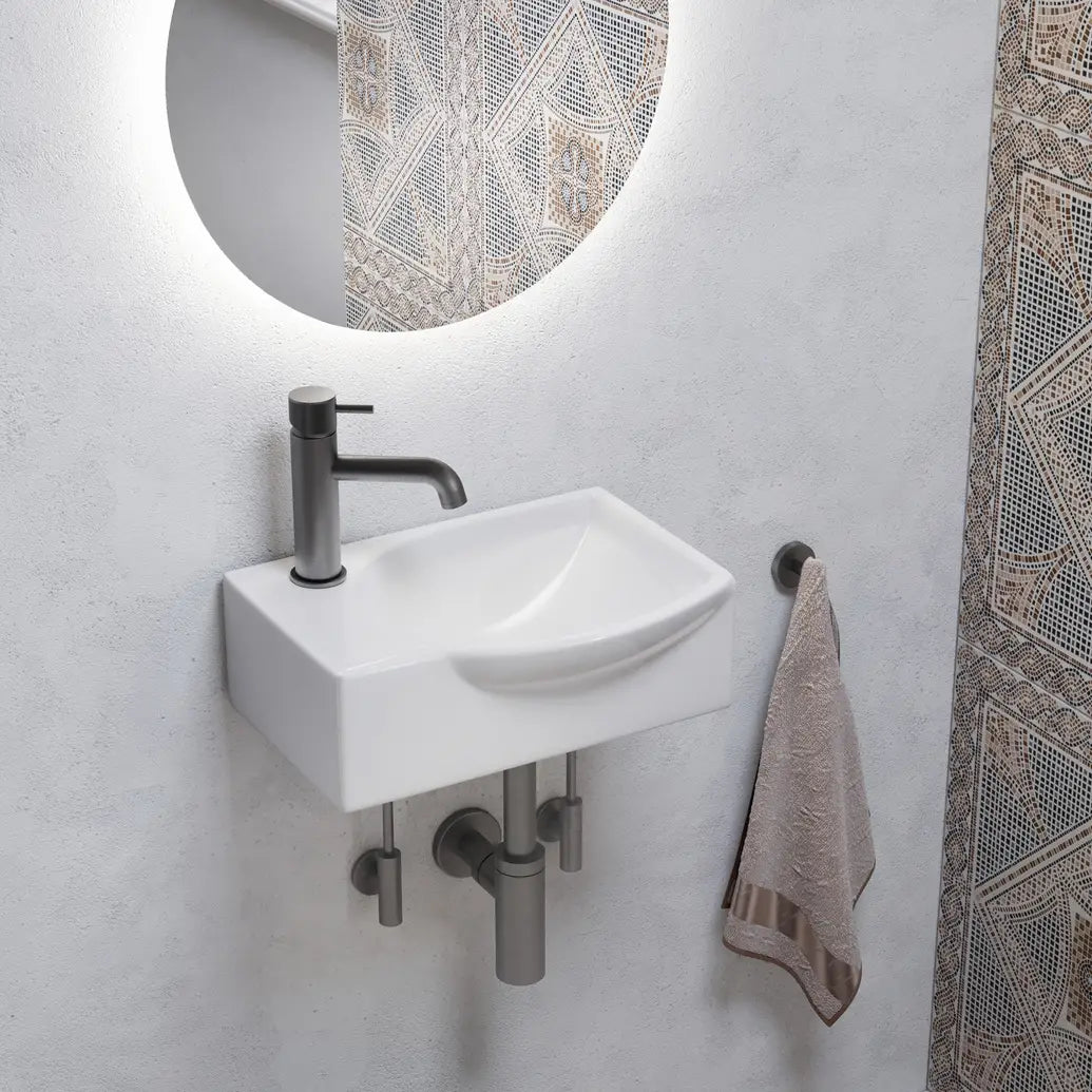 Wall Hung Basin 405mm Gloss