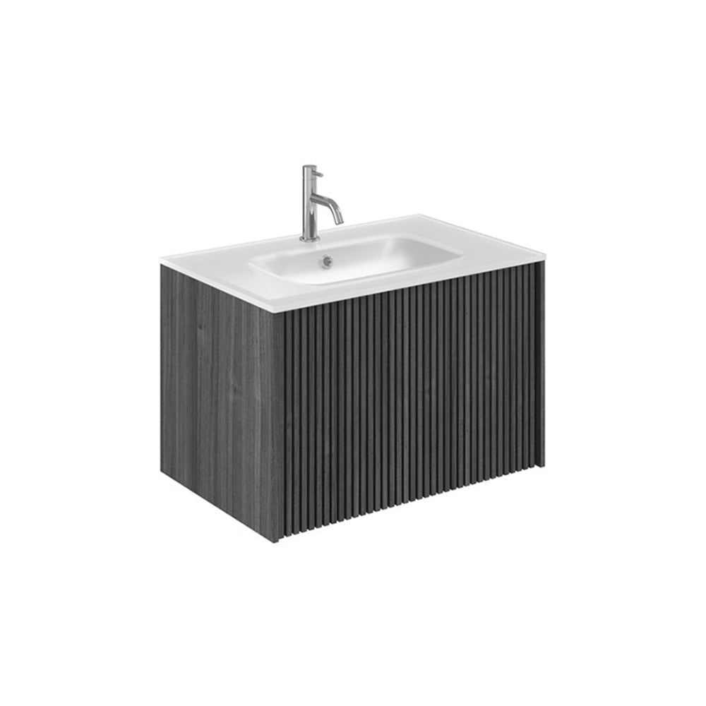 Crosswater Limit Wall Hung 1-Drawer Unit & Ice White Glass Basin 1TH ...