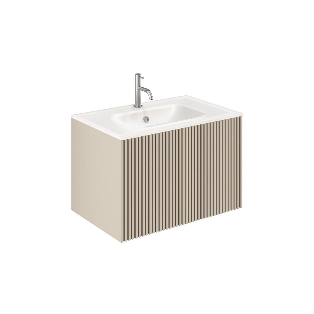 Crosswater Limit Wall Hung 1-Drawer Unit & Ice White Glass Basin 1TH ...