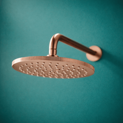 NU-063 - Core Fluted Round Wall Mounted Shower Head & Arm - Soaque