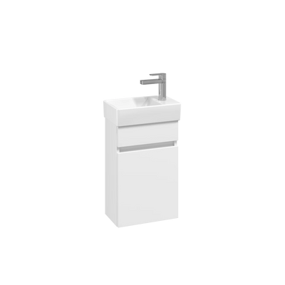 Arto 1-Door Cloakroom Vanity Unit with Avento Basin 360mm | Right Hinged