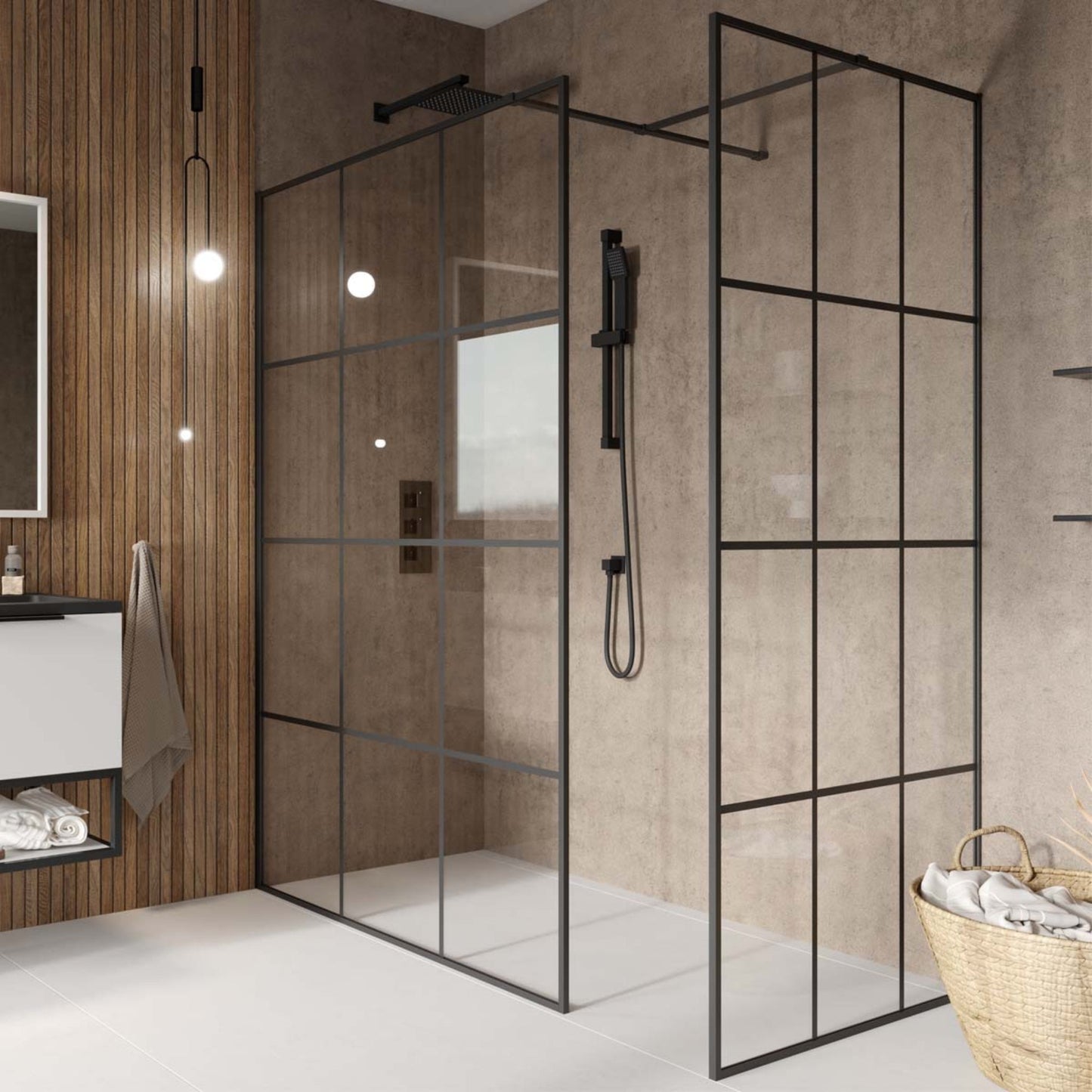  - S8 Grid Walk in Corner Shower Enclosure - Soaque