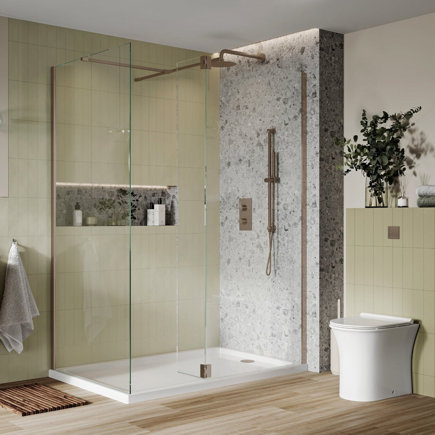  - S8 Walk in Corner Shower Enclosure with Deflector Panel - Soaque