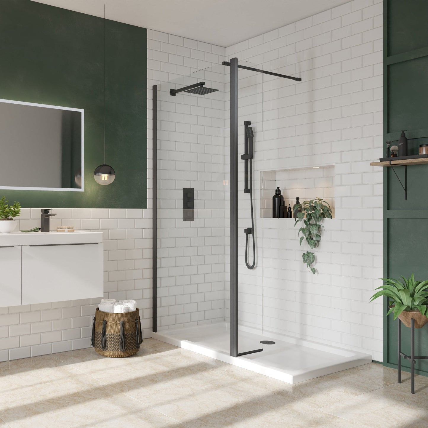  - S8 Walk in Recess Shower Enclosure with Deflector Panel - Soaque