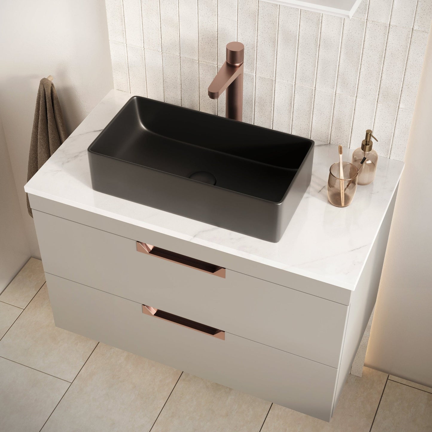 VESSEL004 - Rectangular Countertop Basin 460mm - Soaque