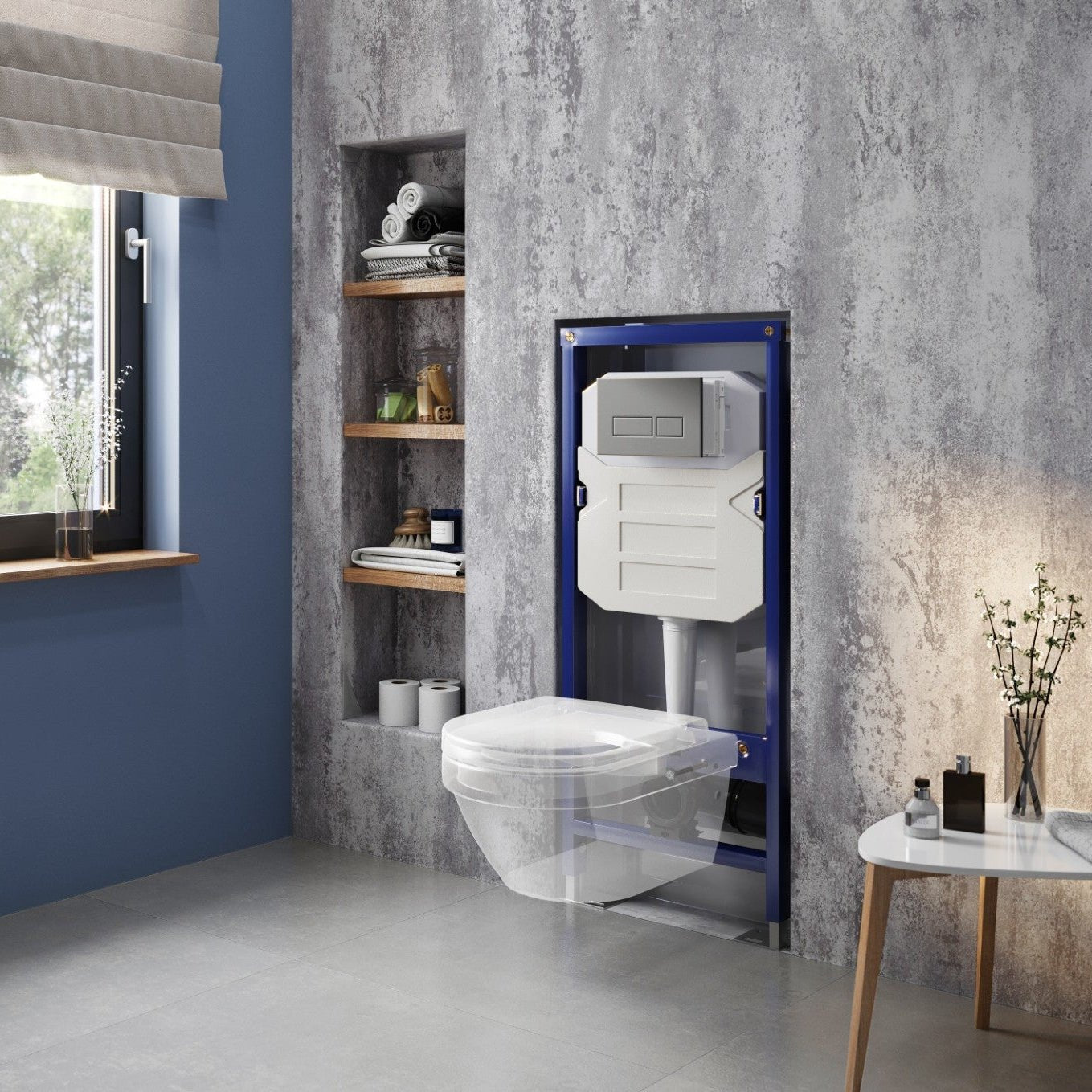  - WC Frame 820mm & Flush Plate Set - Soaque